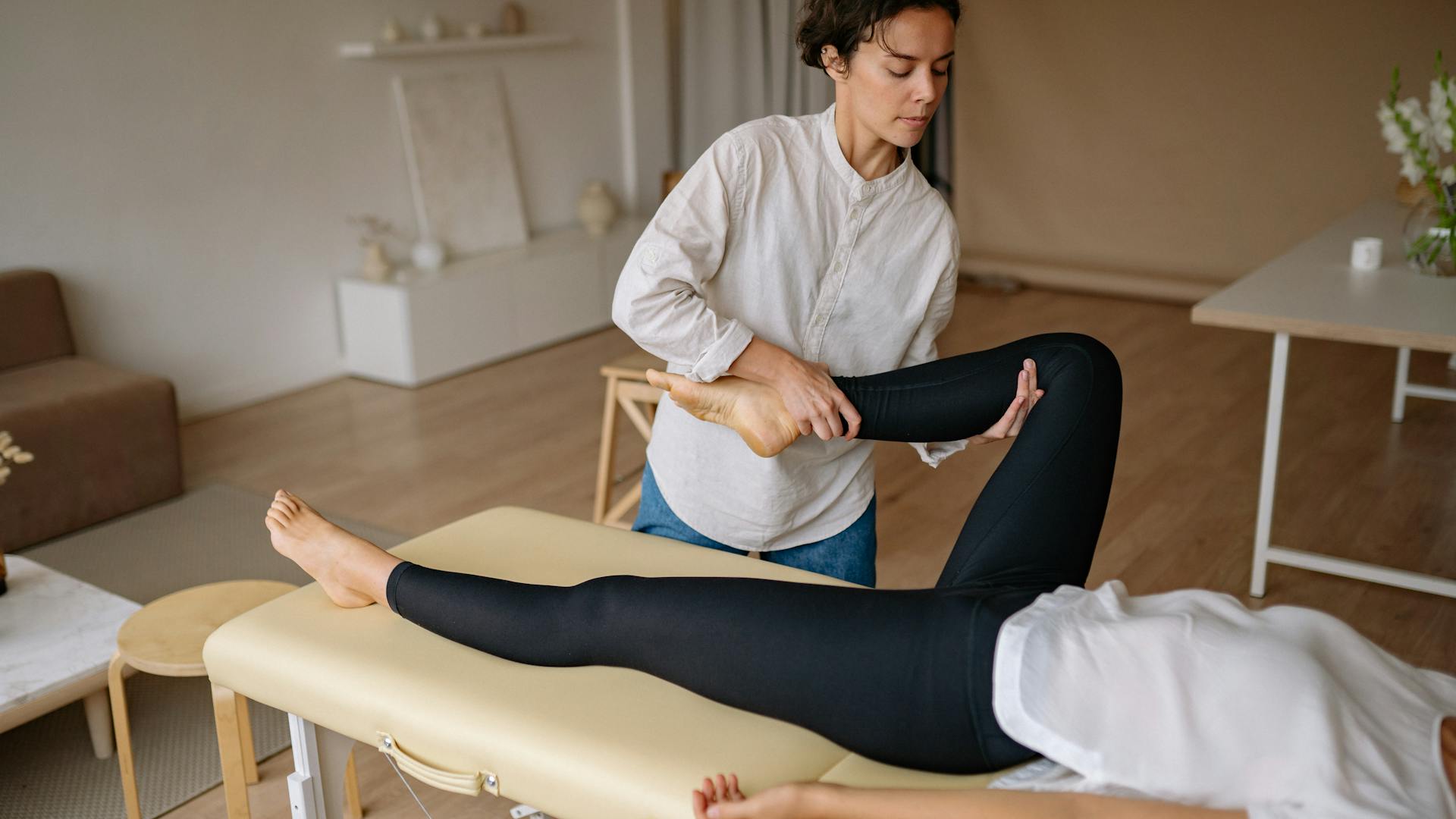female stretching Client